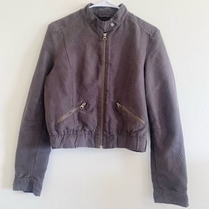Elle Gray Bomber Jacket Medium M